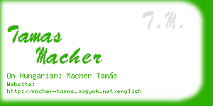 tamas macher business card